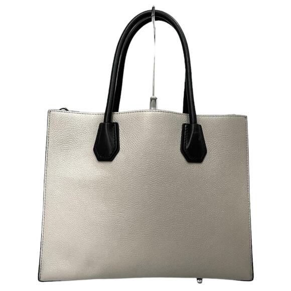 Michael Kors Mercer Large Grey Pebbled Leather Tote Crossbody Satchel - Picture 14 of 16